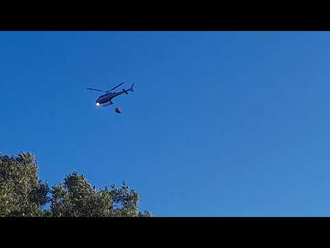 Incendio a Ortano, elicottero in azione
