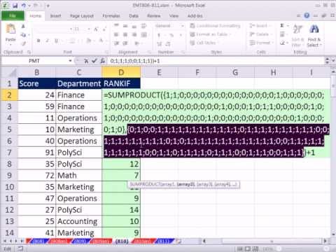 how to use the rank function in excel
