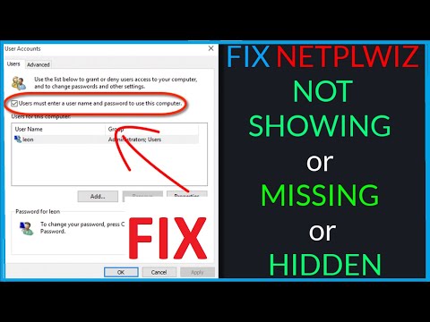 netplwiz does not work netplwiz does not work