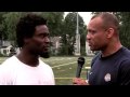 Aeneas Williams talks with Oshiomogho (OJ) Atogwe from the Saint Louis Rams