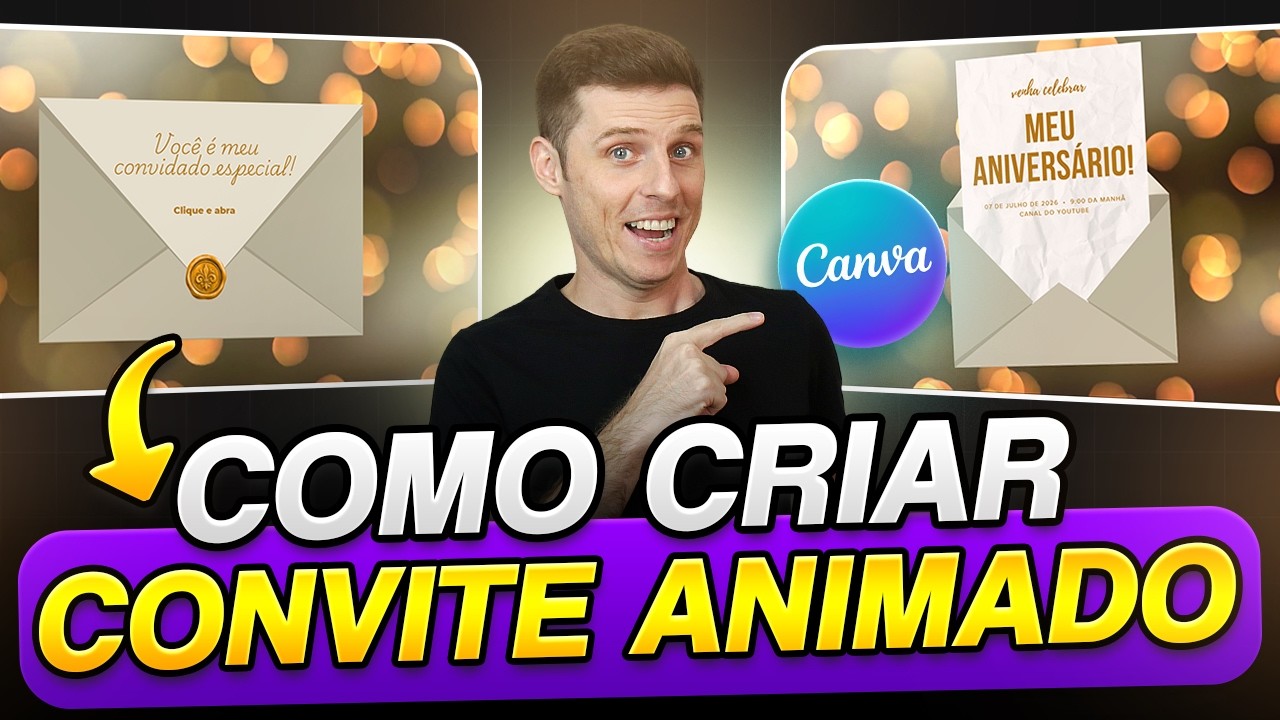 Convite Virtual Animado - Como fazer no CANVA GRÁTIS!