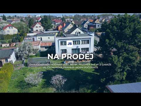 Video Dvougenerační rodinný dům, 365 m2, pozemek 744 m2, 2 garáže, Horní Počernice, ul. Čechurov