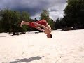 tumbling on sand
