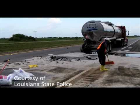 chemical spill - A tractor trailer collided with a truck on Thursday along Interstate 10 East, prompting authorities to shut down the highway in both directions. The Louisian...