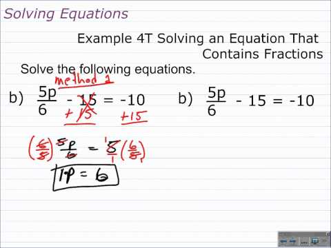 how to eliminate fractions when solving equations