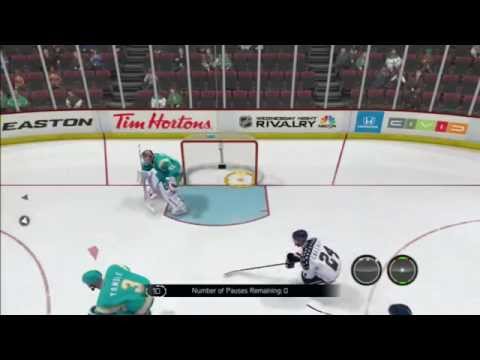 MASSIVE Hit OVER the Net - Gl**** (NHL 14 Clips)
