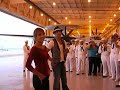 i was so lucky to see these two amazing people from dancing with the stars at the hangar on my own base in cali! amazing. jane was a sweetie and tony's a darling. :] the woman you hear talking at one point, is my mom asking them a question.