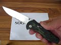 SOG Flash II Serrated Camouflage Knife CFSA-98 - Video Demo