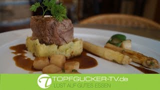 Medaillon vom Kalbsfilet | glasierter Spargel | Kartoffelstampf | Topfgucker-TV