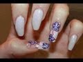 Purple Flower Nail Art ❤ - YouTube