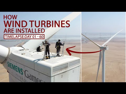 Video en "time-lapse" de instalación de un aerogenerador en un parque eólico de 50MW
