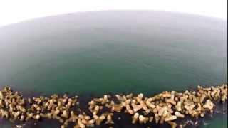 4K 空撮 / 茨城県 ひたちなか 阿字ケ浦海水浴場