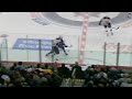Aleksandr Burmistrov knocks down Zdeno Chara