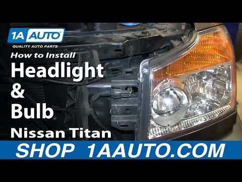 How To Install Change Headlight and Bulb 2004-14 Nissan Titan and Armada