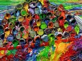 animated sequence of images of oil painting by jochen schambeck including photos taken in his studio and music composed by claus boesser-ferrari for the co-production of the two artists ?oil on troubled waters