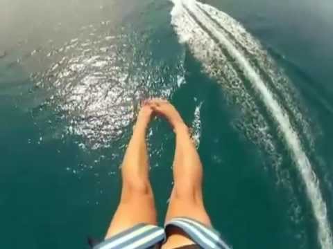 water sports - Parasailing at Water Sports Center at Ammoudara, Heraklion, Crete.