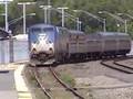 CSX, MBTA and Amtrak Trains at Worcester, MA