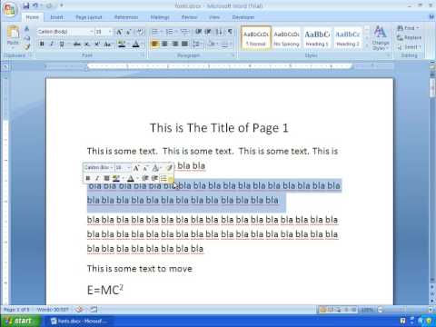 Word 2007 Tutorial 8 - How To Get Rid Of That Annoying Mini Toolbar