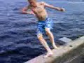 Matthew Deeney Peachy Jumping off Luss Pier