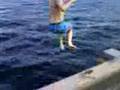 Matthew Deeney Peachy Jumping off Luss Pier