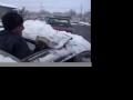 in the snow with no windshield..