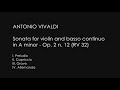 A. Vivaldi: Op. 2 n. 12 - Sonata for violin&bc in A minor (RV 32) / Ensemble Pian&Forte