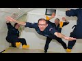 Developers of Futurama in a Zero G plane.