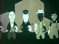 http://www.webalice.it/romanoarchives/

brotherhood of man (1946) 
part 2 of 2

sponsor: united auto workers 
production co.: united productions of america 
director: robert cannon
writers: ring lardner jr., maurice rapf, phil eastman 
music: paul smith 
animation: john hubley

today it's just a forgotten cartoon... but brotherhood of man, in 1946, received critical praise, especially concerning its social commentary. the film received an academy award nomination for best cartoon short subject of 1946. the cartoon based its content upon a pamphlet, races of mankind, written in 1943 by gene weltfish and ruth benedict, anthropologists at the columbia university. the united automobile workers-cio commissioned this film to ease ethnic tensions at the union's integrated southern branches and, according to upa animator bill hurtz, approved the film's storyboard. the story focused on a group of men of different ethnicities who discovered that they suddenly lived in the same neighborhood. each man had an alter ego who mentioned ethnic stereotypes to convince him to avoid making contact with his neighbors, and an off-screen narrator provided arguments to counter the ignorance of the alter egos.
the novelty of brotherhood of man lay in its arguments, many of which focused on dispelling myths about black people. the cartoon's narrator noted, 