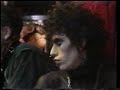 check out the brand new 'k.k.b.b.' video! with both much better visuals and sound...
specimen were a glam horror post-punk band, who became most known for launching the 'batcave' club in london around 1982 or so.  the club became a fertile dark arts club where interesting artists of the time would perform to the nightlife in-crowd.  it was just the new hip post-punk scene; only in retrospect tagged 'goth'.  they signed to london records, first releasing a now rare batcave compilation (test dept, patti palladin, brilliant, etc) and some singles which became a mini-album on sire in usa.  but the success of the club maybe was a distraction.  later they had releases on flicknife.  all their recordings, including the 12