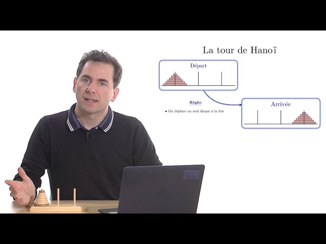 Cliquer pour voir la vidéo :
La tour de Hanoï, entre jeu, algorithmes et fractals | Benoît Rittaud
