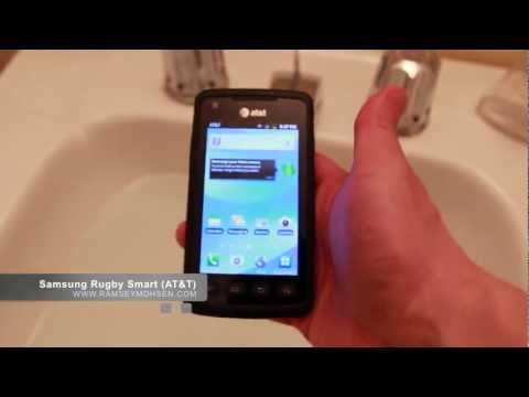 rugby smart drop test - AT&T gave me the new Samsung Rugby Smart to demo. IT'S WATERPROOF! (and shock resistant) Watch the video to see me dunk it in water! Follow me: http://twitte...