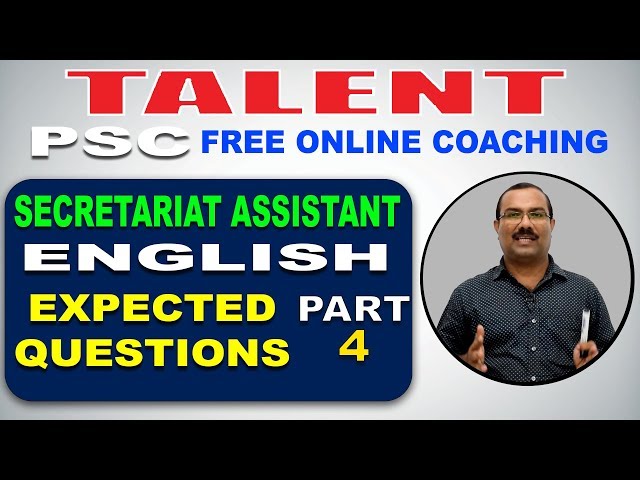 KERALA PSC | Degree Level | Secretariat Assistant | ENGLISH | EXPECTED QUESTIONS-4