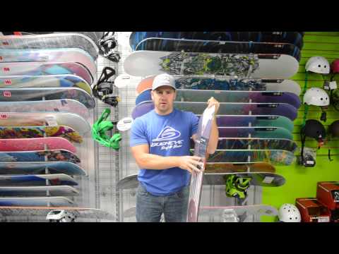 snowboard - How to pick the right snowboard for beginners - http://www.BuckeyeSurf.com Craig from Buckeye Surf & Snow in Bobcaygeon walks you through some of the differe...