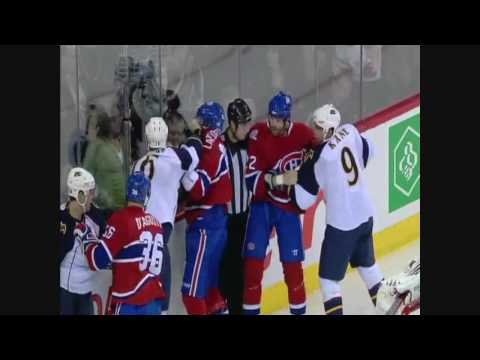 Colby Armstrong hit Montreal Canadiens' Bergeron, Oct 20 2009