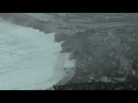 storm - Chesil Beach, Portland suffers its greatest storm for 35 years. It is frightening, dramatic and spectacular, but the 50 years old sea wall and the flood defe...
