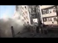 شام حمص القرابيص دبابة تقصف برج وينهار بالكامل شاهد من يقصف ويدمر حمص 10 4 2012