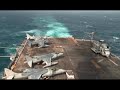 footage of forward and aft mk 15/12 cwis are fired during a function check exercise aboard the amphibious assault ship uss peleliu (lha 5). peleliu is the command platform for the peleliu amphibious ready group and 5th security operations and theater security cooperation efforts in the us 5th fleet are of responsibility. scenes include various shots of jets and helicopters on the flight deck, service members working on the flight deck, shots of the ocean and of the the guns firing from the ship. provided by defense imagery management operations center.