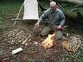 bushcraft survival basher shelter with resin fire part 2