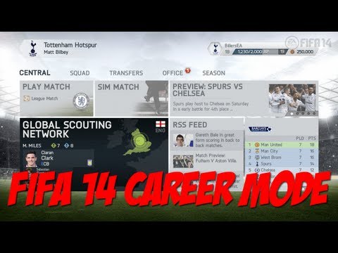 how to start a new career on fifa 14