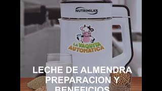LECHE DE ALMENDRA - PREPARACION Y BENEFICIOS