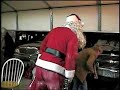 Drunnk Santa roof jump mishap.
