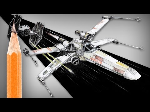 how to draw an x wing