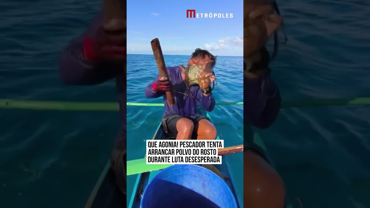 Momentos de agonia: pescador tenta arrancar polvo do rosto durante luta desesperada