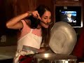 She cooks red beans and rice.