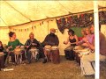sabar band -  modou diouf  
(with luce engel / kit / jane walters / nikki / lesley / rosie / chandra / julie)

senegalese sabar master and griot modou diouf had just finished his class when i caught him and he kindly agreed to put down a rhythm.

it's a senegalese sabar rhythm called tyson.

thank to all who contributed.

hope you like

gary

http://www.musicworldwide.org
http://en.wikipedia.org/wiki/griot
http://en.wikipedia.org/wiki/sabar
http://www.drummer.co.uk