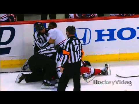P.K. Subban vs Kyle Turris hockey fight . + Bourque/Conacher incident. May 5, 2013