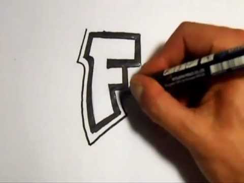 how to draw a block letter f