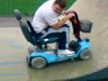 mobility scooter drops a half pipe mobility scooter drops a half pipe