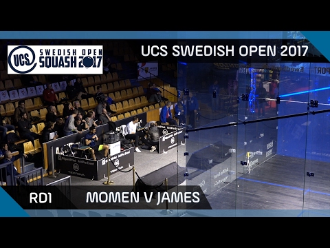 Squash: Momen v James - UCS Swedish Open 2017 Rd1 Highlights