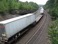 NS Bennington Curve Intermodal Squealing Round the Curve. NS Bennington Curve Intermodal Squealing Round the Curve.